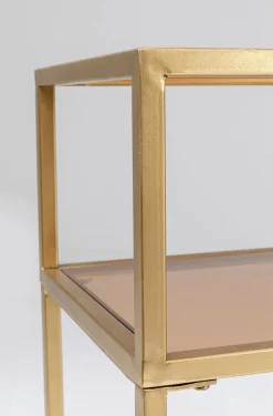 Konsole I Toaletki*KARE Design Konsola Loft 85x30 Cm Złota - Blat Szklany