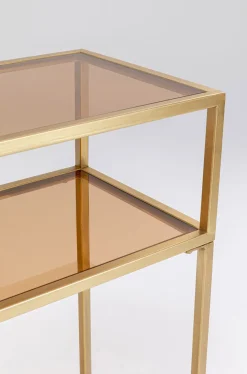 Konsole I Toaletki*KARE Design Konsola Loft 85x30 Cm Złota - Blat Szklany