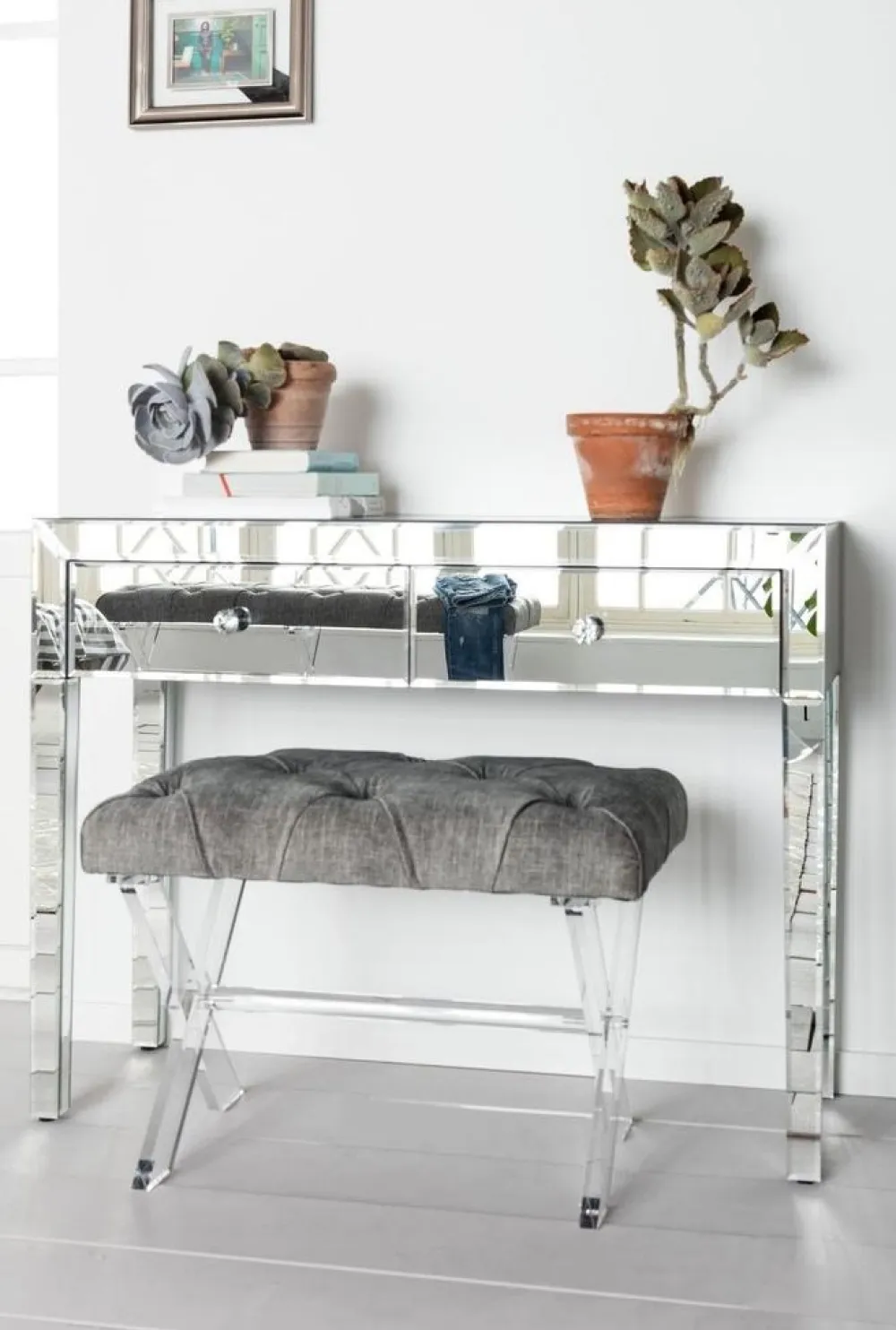 Konsole I Toaletki*KARE Design Konsola Luxury 100x40 Cm Lustrzana
