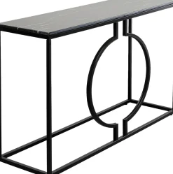 Konsole I Toaletki*KARE Design Konsola Miami Loft 120x35 Cm Czarna - Blat Marmur