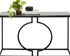 Konsole I Toaletki*KARE Design Konsola Miami Loft 120x35 Cm Czarna - Blat Marmur
