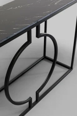 Konsole I Toaletki*KARE Design Konsola Miami Loft 120x35 Cm Czarna - Blat Marmur