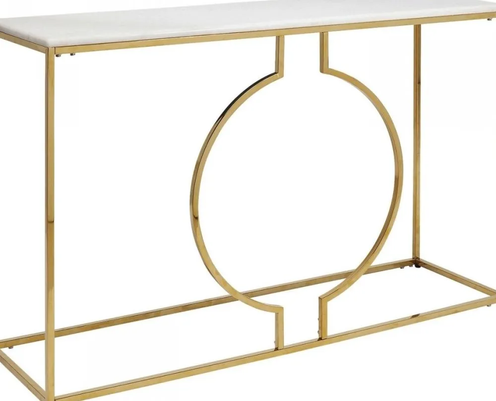 Konsole I Toaletki*KARE Design Konsola Miami Loft 120x35 Cm Złoto-biała