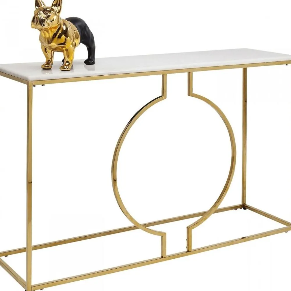 Konsole I Toaletki*KARE Design Konsola Miami Loft 120x35 Cm Złoto-biała
