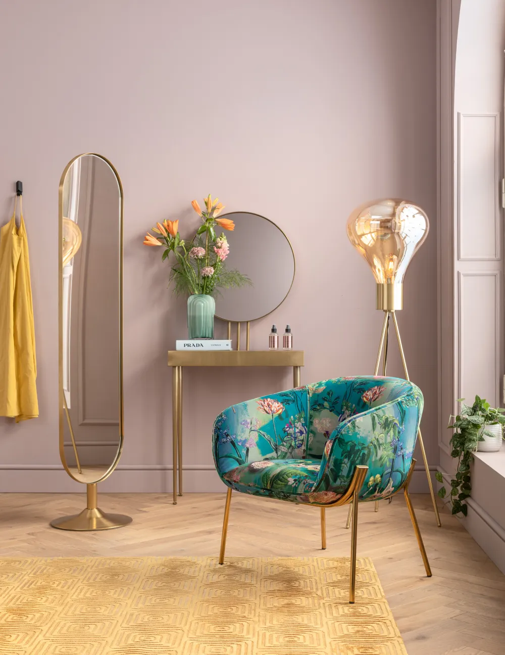 Konsole I Toaletki*KARE Design Konsola Z Lustrem Art 70x153 Cm Złota