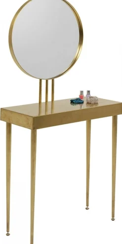 Konsole I Toaletki*KARE Design Konsola Z Lustrem Art 70x153 Cm Złota