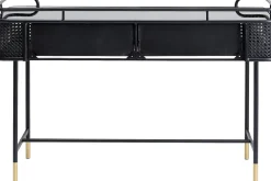 Konsole I Toaletki*KARE Design Konsola Z Szufladami Fence 120x40 Cm Czarna - Blat Szklany