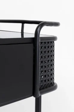 Konsole I Toaletki*KARE Design Konsola Z Szufladami Fence 120x40 Cm Czarna - Blat Szklany