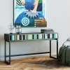 Konsole I Toaletki*KARE Design Konsola Z Szufladami MDF Czarna 136x40 Cm Front Kolorowy