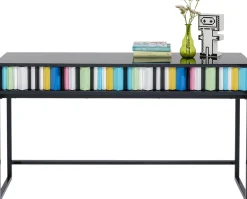 Konsole I Toaletki*KARE Design Konsola Z Szufladami MDF Czarna 136x40 Cm Front Kolorowy