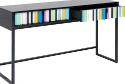 Konsole I Toaletki*KARE Design Konsola Z Szufladami MDF Czarna 136x40 Cm Front Kolorowy
