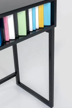 Konsole I Toaletki*KARE Design Konsola Z Szufladami MDF Czarna 136x40 Cm Front Kolorowy
