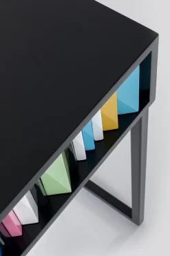 Konsole I Toaletki*KARE Design Konsola Z Szufladami MDF Czarna 136x40 Cm Front Kolorowy