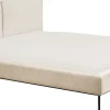 Łóżka*KARE Design Łóżko Podwójne Z Zagłówkiem Kremowe Nogi Czarne 180x200 Cm