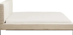 Łóżka*KARE Design Łóżko Podwójne Z Zagłówkiem Kremowe Nogi Czarne 180x200 Cm