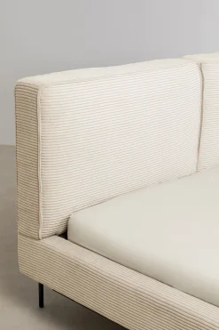 Łóżka*KARE Design Łóżko Podwójne Z Zagłówkiem Kremowe Nogi Czarne 160x200 Cm