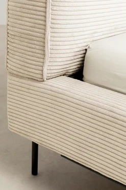 Łóżka*KARE Design Łóżko Podwójne Z Zagłówkiem Kremowe Nogi Czarne 160x200 Cm