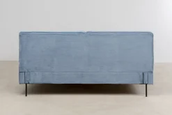 Łóżka*KARE Design Łóżko Podwójne Z Zagłówkiem Niebieskie Nogi Czarne 160x200 Cm