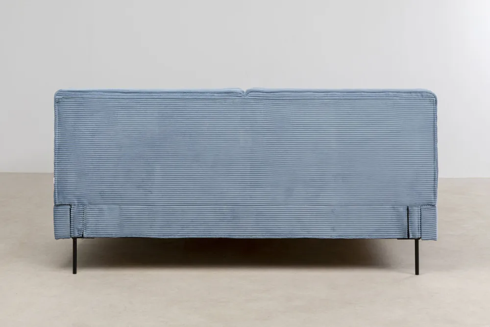 Łóżka*KARE Design Łóżko Podwójne Z Zagłówkiem Niebieskie Nogi Czarne 160x200 Cm