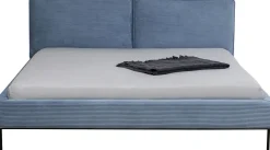 Łóżka*KARE Design Łóżko Podwójne Z Zagłówkiem Niebieskie Nogi Czarne 180x200 Cm