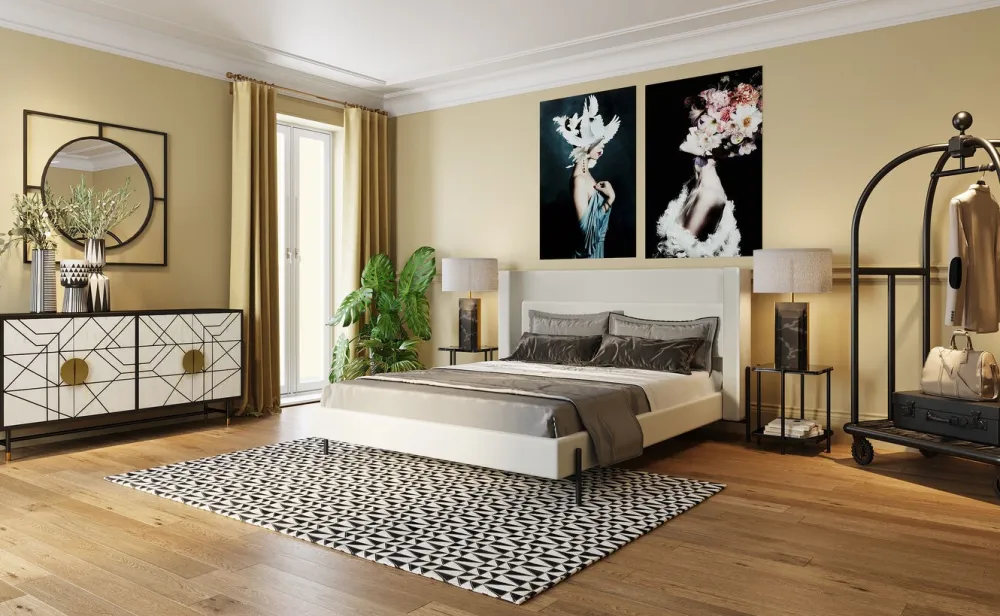 Łóżka*KARE Design Łóżko Tivoli 160x200 Cm Ecru