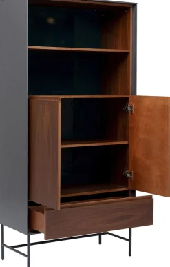 Witryny*KARE Design Kredens Selina 82x170 Cm Ciemnoszary - Front Brązowy