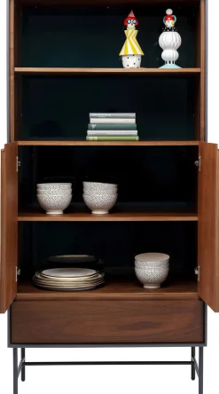 Witryny*KARE Design Kredens Selina 82x170 Cm Ciemnoszary - Front Brązowy