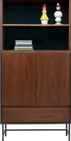 Witryny*KARE Design Kredens Selina 82x170 Cm Ciemnoszary - Front Brązowy