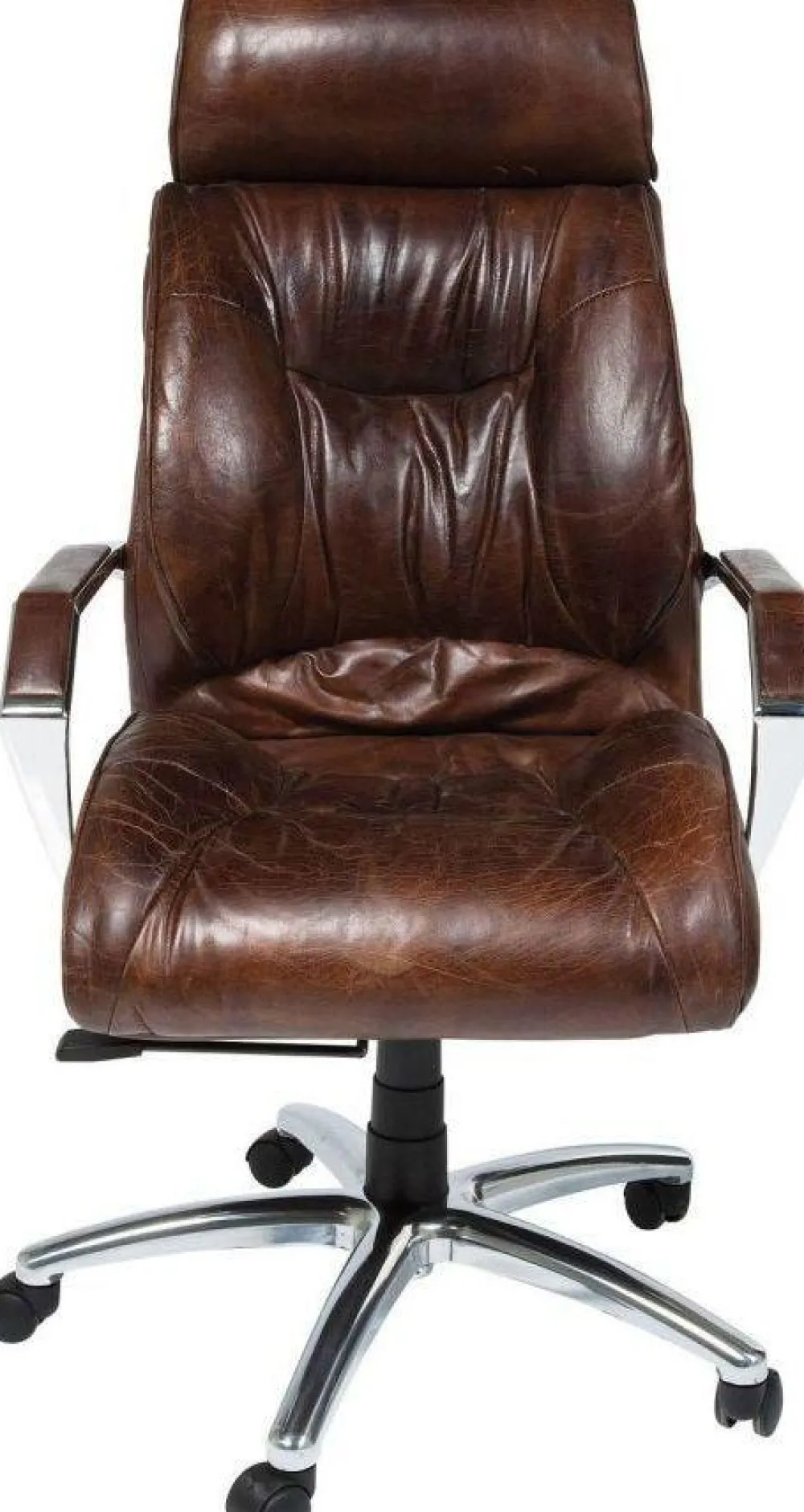 Krzesła*KARE Design Krzesło Biurowe Cigar 62x113 Cm Brązowe Skóra Naturalna