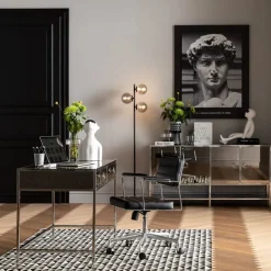 Krzesła*KARE Design Krzesło Biurowe Dottore 44x78 Cm Czarne Ekoskóra