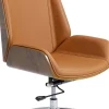Krzesła*KARE Design Krzesło Biurowe High Bossy 59x116-124 Cm Brązowe Ekoskóra