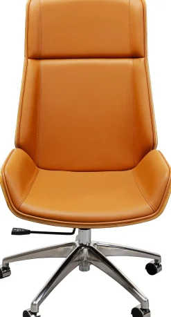 Krzesła*KARE Design Krzesło Biurowe High Bossy 59x116-124 Cm Brązowe Ekoskóra