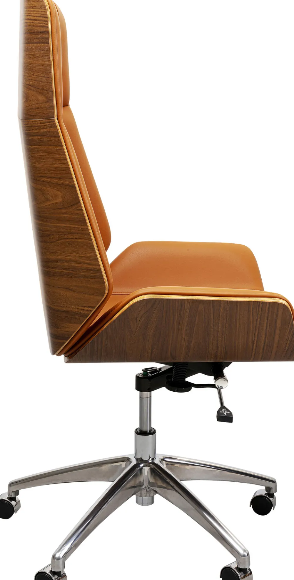 Krzesła*KARE Design Krzesło Biurowe High Bossy 59x116-124 Cm Brązowe Ekoskóra