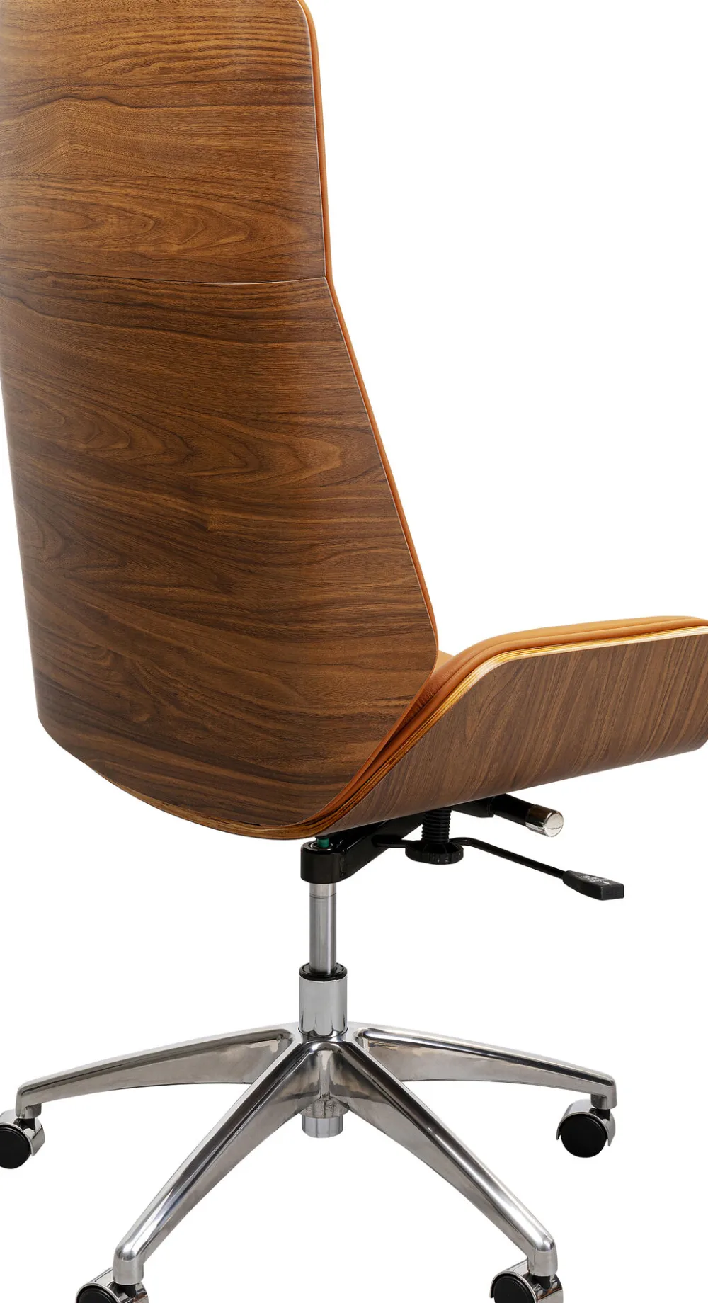 Krzesła*KARE Design Krzesło Biurowe High Bossy 59x116-124 Cm Brązowe Ekoskóra