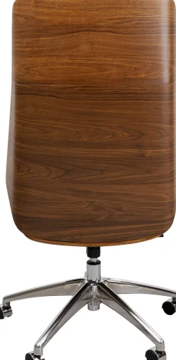 Krzesła*KARE Design Krzesło Biurowe High Bossy 59x116-124 Cm Brązowe Ekoskóra