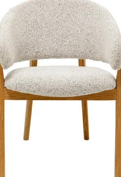 Krzesła*KARE Design Krzesło Do Jadalni Drewno Dębowe I Tkanina Jasnoszara 58x87 Cm