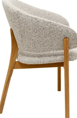 Krzesła*KARE Design Krzesło Do Jadalni Drewno Dębowe I Tkanina Jasnoszara 58x87 Cm