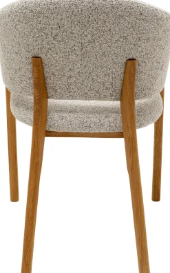 Krzesła*KARE Design Krzesło Do Jadalni Drewno Dębowe I Tkanina Jasnoszara 58x87 Cm