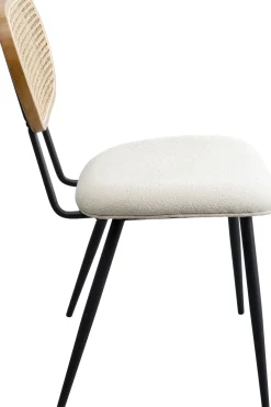 Krzesła*KARE Design Krzesło Do Jadalni Kremowe Oparcie Naturalne Nogi Stalowe 47x81 Cm