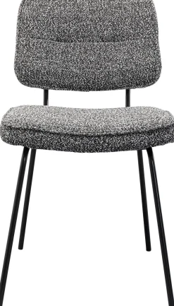 Krzesła*KARE Design Krzesło Do Jadalni Szara Tkanina Melanżowa Nogi Czarne 47x80 Cm
