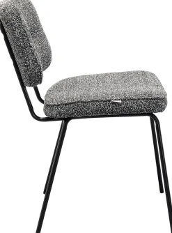 Krzesła*KARE Design Krzesło Do Jadalni Szara Tkanina Melanżowa Nogi Czarne 47x80 Cm