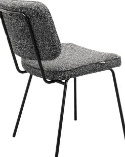Krzesła*KARE Design Krzesło Do Jadalni Szara Tkanina Melanżowa Nogi Czarne 47x80 Cm