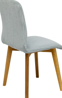 Krzesła*KARE Design Krzesło Do Jadalni Tapicerka Jasnoniebieska Nogi Dębowe Olejowane 44x92 Cm