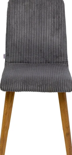 Krzesła*KARE Design Krzesło Do Jadalni Tapicerka Szara Nogi Dębowe Olejowane 44x92 Cm