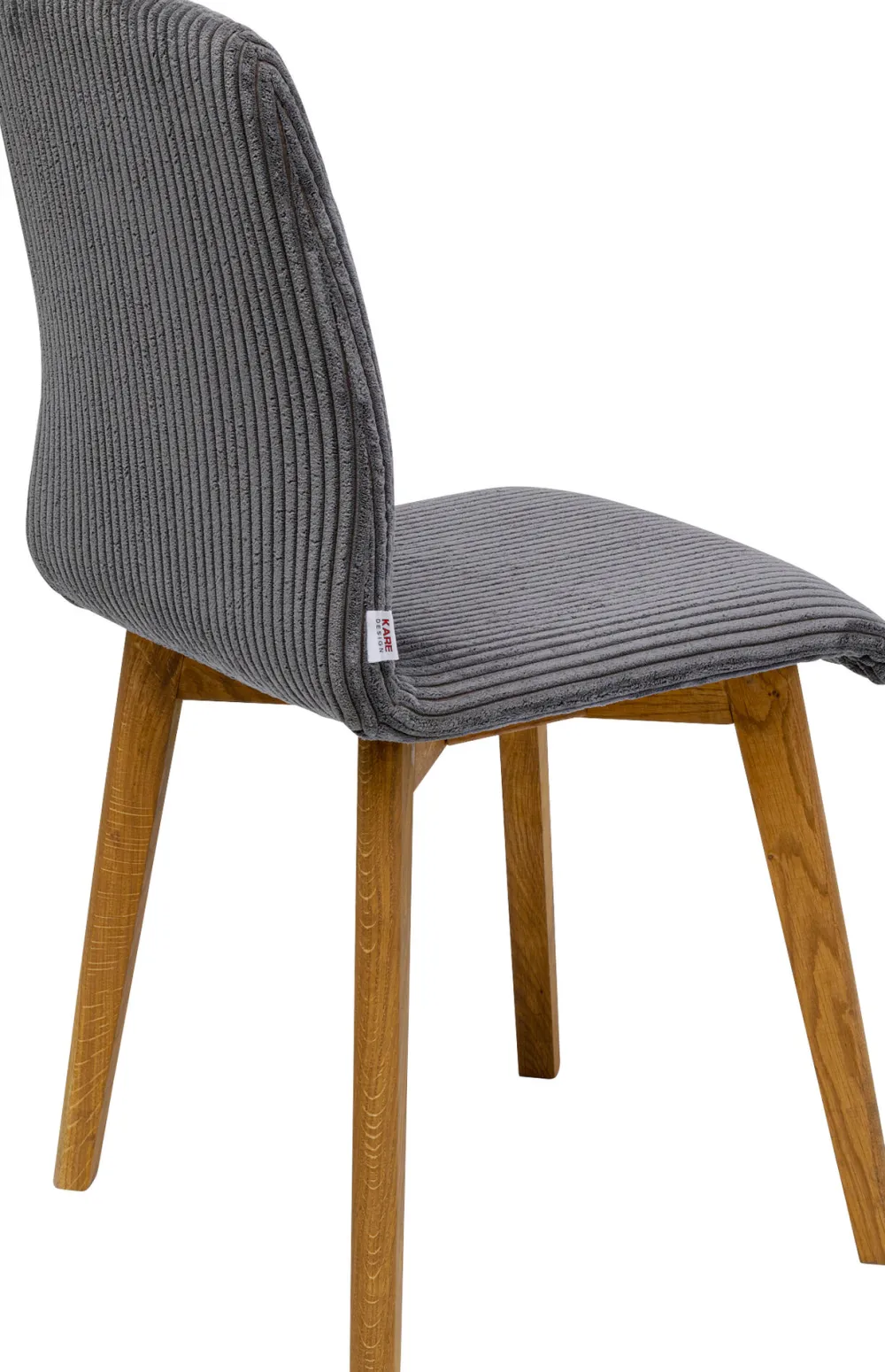 Krzesła*KARE Design Krzesło Do Jadalni Tapicerka Szara Nogi Dębowe Olejowane 44x92 Cm