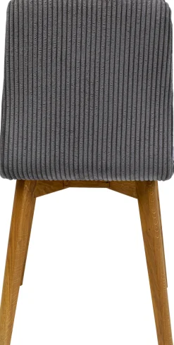 Krzesła*KARE Design Krzesło Do Jadalni Tapicerka Szara Nogi Dębowe Olejowane 44x92 Cm
