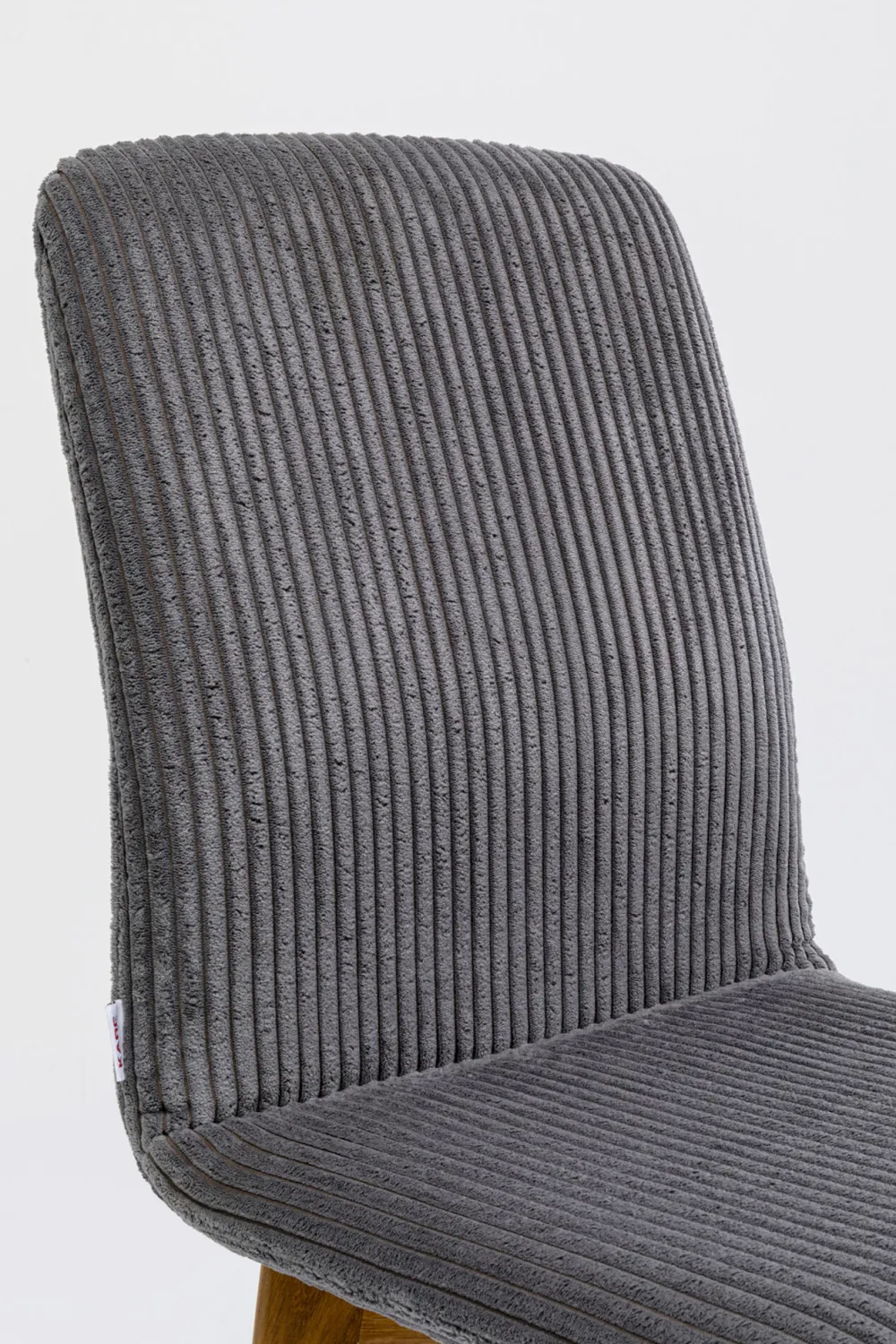 Krzesła*KARE Design Krzesło Do Jadalni Tapicerka Szara Nogi Dębowe Olejowane 44x92 Cm