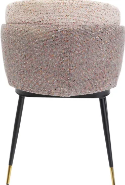 Krzesła*KARE Design Krzesło Do Jadalni Tapicerowane Brązowo-beżowe Nogi Czarno-złote 52xs81 Cm