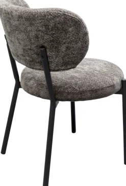 Krzesła*KARE Design Krzesło Do Jadalni Tapicerowane Z Czarnymi Stalowymi Nogami 59x80 Cm