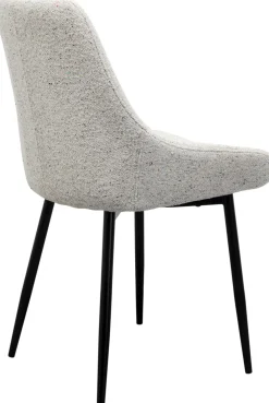 Krzesła*KARE Design Krzesło Do Jadalni Tkanina Melanżowa Kremowa Nogi Czarne 48x84 Cm